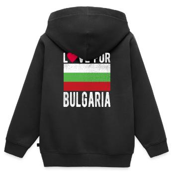 Bulgarie Souvenir - Sweat Premium à capuche zippé enfant bio - noir - Dos - AI Model Kid Male (0cm)