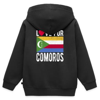 Komoros Souvenir - Sweat Premium à capuche zippé enfant bio - noir - Dos - AI Model Kid Male (0cm)
