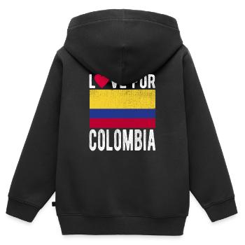 Colombie Souvenir - Sweat Premium à capuche zippé enfant bio - noir - Dos - AI Model Kid Male (0cm)