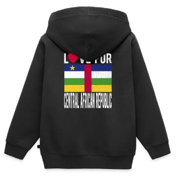 Zentralafrikanische Republik Souvenir - Kinder Premium Organic Zip Hoodie - Schwarz - Hinten - AI Model Kid Male (0cm)