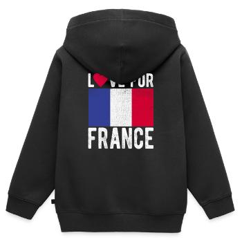 France Souvenir - Sweat Premium à capuche zippé enfant bio - noir - Dos - AI Model Kid Male (0cm)
