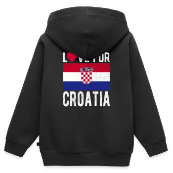 Croatie Souvenir - Sweat Premium à capuche zippé enfant bio - noir - Dos - AI Model Kid Male (0cm)