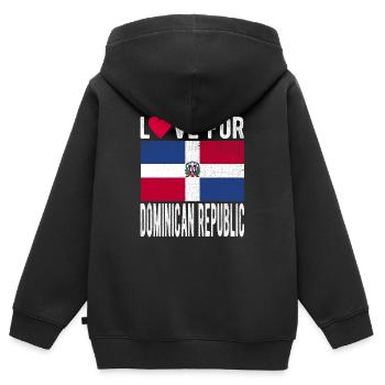 Dominikanische Republik Souvenir - Kinder Premium Organic Zip Hoodie - Schwarz - Hinten - AI Model Kid Male (0cm)