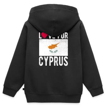 Souvenir de Chypre - Sweat Premium à capuche zippé enfant bio - noir - Dos - AI Model Kid Male (0cm)