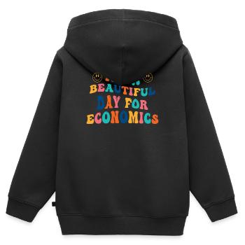 Profession du programme d’études commerciales - Sweat Premium à capuche zippé enfant bio - noir - Dos - AI Model Kid Male (0cm)