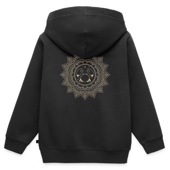 Krebs Tierkreiszeichen Mandala - Kinder Premium Organic Zip Hoodie - Schwarz - Hinten - AI Model Kid Male (0cm)