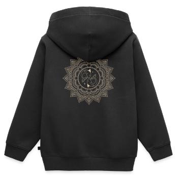 Fische Tierkreiszeichen Mandala - Kinder Premium Organic Zip Hoodie - Schwarz - Hinten - AI Model Kid Male (0cm)