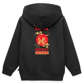 Hund Chinesisches Tierkreiszeichen - Kinder Premium Organic Zip Hoodie - Schwarz - Hinten - AI Model Kid Male (0cm)