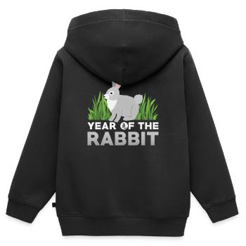 Ratte Chinesisches Sternzeichen - Kinder Premium Organic Zip Hoodie - Schwarz - Hinten - AI Model Kid Male (0cm)