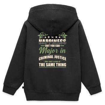 Licence en droit - Sweat Premium à capuche zippé enfant bio - noir - Dos - AI Model Kid Male (0cm)