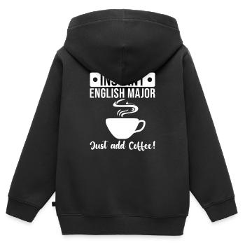 Englisch Abschluss - Kinder Premium Organic Zip Hoodie - Schwarz - Hinten - AI Model Kid Male (0cm)