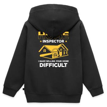 Building Inspector Gift - Kids Premium Organic Zip-up Hoodie - black - Back - AI Model Kid Male (0cm)