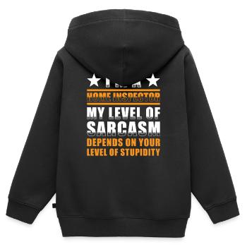 Building inspector Spruch - Kids Premium Organic Zip-up Hoodie - black - Back - AI Model Kid Male (0cm)