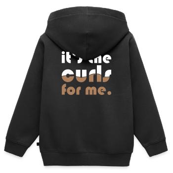 curly hair for me it's the curls - Kids Premium Organic Zip-up Hoodie - black - Back - AI Model Kid Male (0cm)