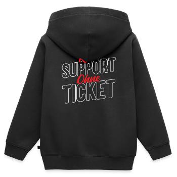 Kein Support Ohne Ticket - Kundenservice Programmi - Kinder Premium Organic Zip Hoodie - Schwarz - Hinten - AI Model Kid Male (0cm)