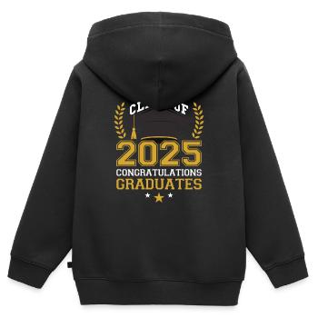 Cérémonie de remise des diplômes de la promotion 2025 - Sweat Premium à capuche zippé enfant bio - noir - Dos - AI Model Kid Male (0cm)