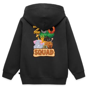 Zoo Group Design - Zoo Animals - Zoo Squad - Sweat Premium à capuche zippé enfant bio - noir - Dos - AI Model Kid Male (0cm)