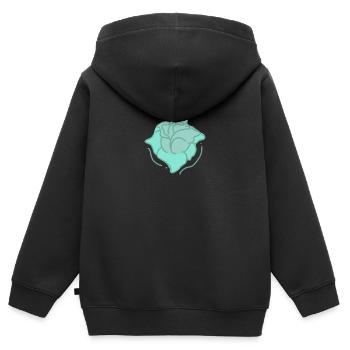 Rose Rote Rose Handgezeichnet - Kinder Premium Organic Zip Hoodie - Schwarz - Hinten - AI Model Kid Male (0cm)