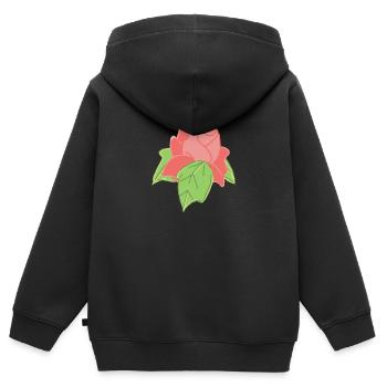 Rose Rote Rose Handgezeichnet - Kinder Premium Organic Zip Hoodie - Schwarz - Hinten - AI Model Kid Male (0cm)