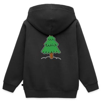 Weihnachtsbaum - Kinder Premium Organic Zip Hoodie - Schwarz - Hinten - AI Model Kid Male (0cm)