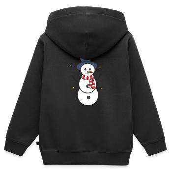 Schneemann - Kinder Premium Organic Zip Hoodie - Schwarz - Hinten - AI Model Kid Male (0cm)
