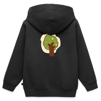 Baum - Kinder Premium Organic Zip Hoodie - Schwarz - Hinten - AI Model Kid Male (0cm)