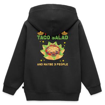 Salade de tacos - Sweat Premium à capuche zippé enfant bio - noir - Dos - AI Model Kid Male (0cm)
