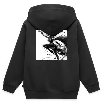 Witch drawing - Kids Premium Organic Zip-up Hoodie - black - Back - AI Model Kid Male (0cm)