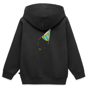 Party Hut - Kinder Premium Organic Zip Hoodie - Schwarz - Hinten - AI Model Kid Male (0cm)