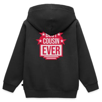 best cousin ever Zitat - Kinder Premium Organic Zip Hoodie - Schwarz - Hinten - AI Model Kid Male (0cm)