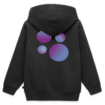 purple blue Planets - Kinder Premium Organic Zip Hoodie - Schwarz - Hinten - AI Model Kid Male (0cm)