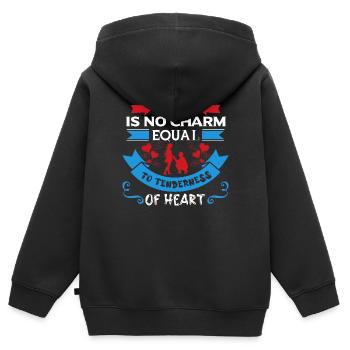 IL N’Y A PAS DE CHARME EQUAI À TENDRESSE DE CŒUR - Sweat Premium à capuche zippé enfant bio - noir - Dos - AI Model Kid Male (0cm)