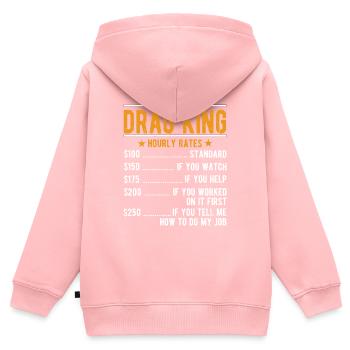 Ziehen Sie König Stundenlohn - Kinder Premium Organic Zip Hoodie - Rosa - Hinten - AI Model Kid Female (0cm)