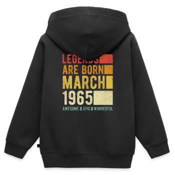 Anniversaire Mars 1965 - Sweat Premium à capuche zippé enfant bio - noir - Dos - AI Model Kid Male (0cm)