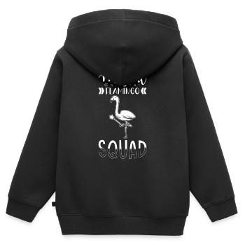Escadron Flamingo Magical Flamingo Group - Sweat Premium à capuche zippé enfant bio - noir - Dos - AI Model Kid Male (0cm)