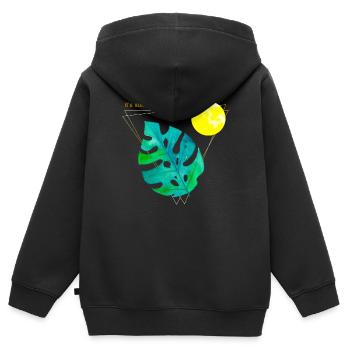Es ist Sommer da draußen - Kinder Premium Organic Zip Hoodie - Schwarz - Hinten - AI Model Kid Male (0cm)