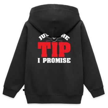 just the tip I promise Design for a billiard - Kinder Premium Organic Zip Hoodie - Schwarz - Hinten - AI Model Kid Male (0cm)