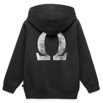 Signe Oméga - Sweat Premium à capuche zippé enfant bio - noir - Dos - AI Model Kid Male (0cm)