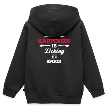 Cuillères à lécher - Sweat Premium à capuche zippé enfant bio - noir - Dos - AI Model Kid Male (0cm)