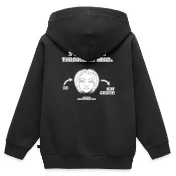 Design drôle et non réfléchi / dictons drôles - Sweat Premium à capuche zippé enfant bio - noir - Dos - AI Model Kid Male (0cm)