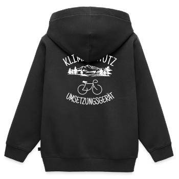 Klimaschutz- Umsetzungs- Gerät Natur - Kinder Premium Organic Zip Hoodie - Schwarz - Hinten - AI Model Kid Male (0cm)