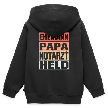 Notarzt Vater Ehemann Held - Kinder Premium Organic Zip Hoodie - Schwarz - Hinten - AI Model Kid Male (0cm)