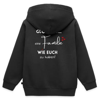 Happiness is having a family like you! Family - Kids Premium Organic Zip-up Hoodie - black - Back - AI Model Kid Male (0cm)