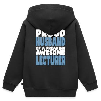 Stolze Ehefrau Eines Verdammt Guten Dozents - Kinder Premium Organic Zip Hoodie - Schwarz - Hinten - AI Model Kid Male (0cm)