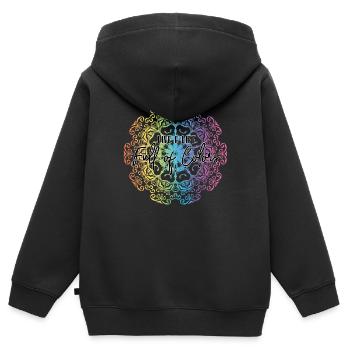 Lebe ein Leben voller Farben - Kinder Premium Organic Zip Hoodie - Schwarz - Hinten - AI Model Kid Male (0cm)