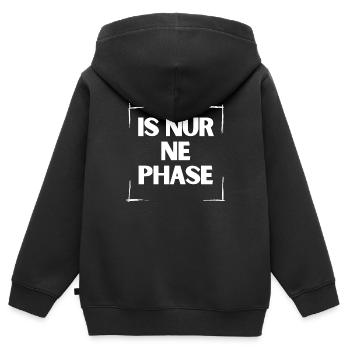 Is nur ne Phase | Shirt, Geschenkidee - Kinder Premium Organic Zip Hoodie - Schwarz - Hinten - AI Model Kid Male (0cm)