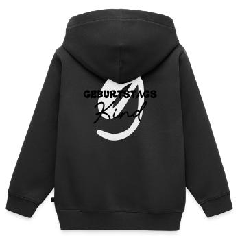 Geburtstagskind 9 Jahre - Kinder Premium Organic Zip Hoodie - Schwarz - Hinten - AI Model Kid Male (0cm)