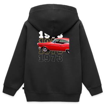 Baujahr 1973 Auto - Kinder Premium Organic Zip Hoodie - Schwarz - Hinten - AI Model Kid Male (0cm)