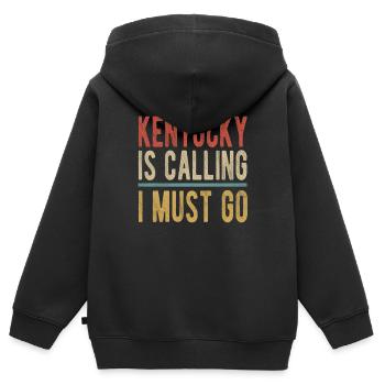 Kentucky Ruft Ich Muss Gehen - Kinder Premium Organic Zip Hoodie - Schwarz - Hinten - AI Model Kid Male (0cm)