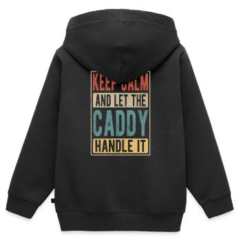 Caddie Retro Cadeau - Sweat Premium à capuche zippé enfant bio - noir - Dos - AI Model Kid Male (0cm)